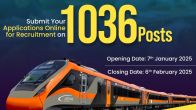 Indian Railway Recruitment: Job Alert! 1,036 Vacancies For Various Posts – Check Imp Dates, Eligibility And More