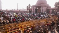 Protesting farmers at Dalit Prerna Sthal, Noida Image source_ PTI