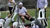 Rohit Sharma seen applying ice pack after getting hit on his knee during practice session