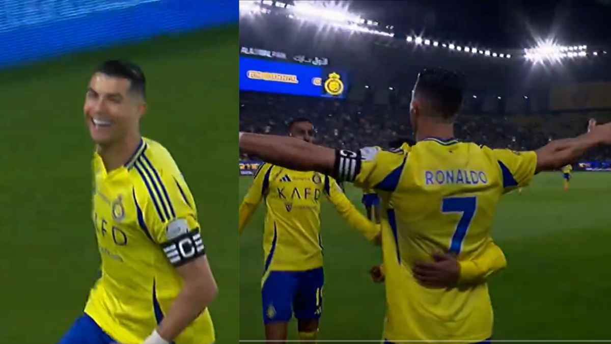 Cristiano Ronaldo scores a goal for Al Nassr