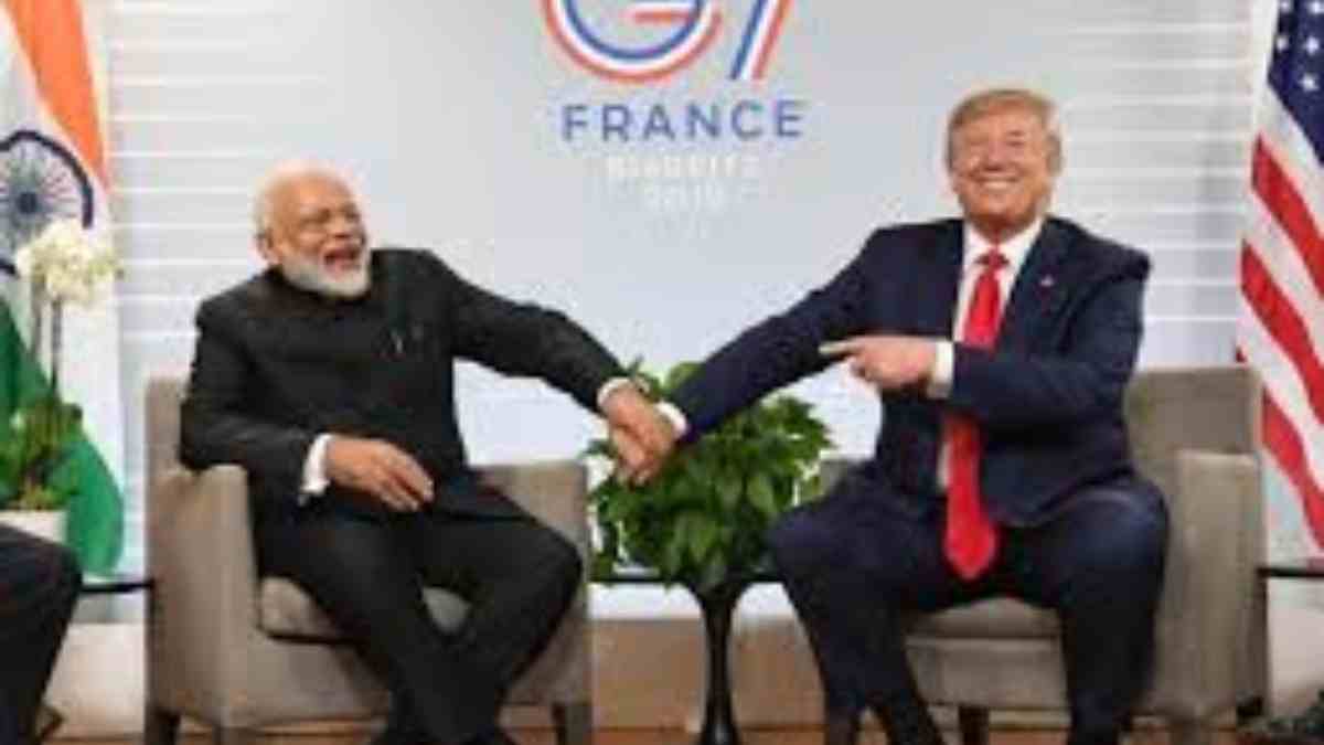 Narendra Modi with Donald Trump