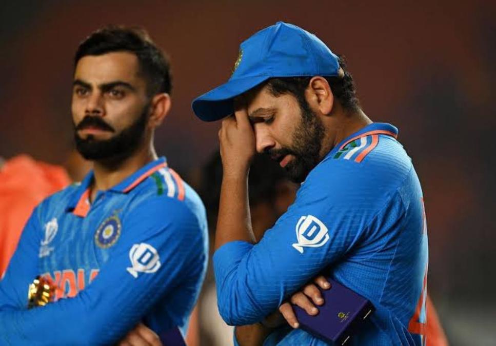 Rohit Sharma and Virat Kohli during the T20 World Cup 2024