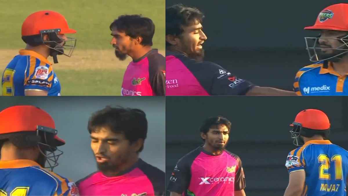 Tanzim Hasan Sakib and Mohammad Nawaz get involved in a fight on field