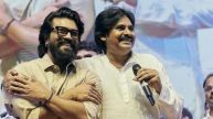 Ram Charan and Pawan Kalyan at Game Changer Pre-release event