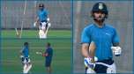 Virat Kohli in the nets during practice.