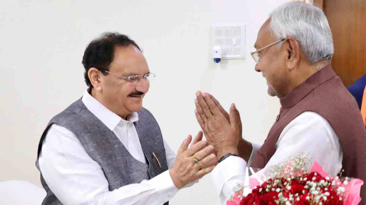 Bihar CM Nitish Kumar With BJP Presiden JP Nadda