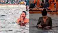 Chris Martin & Dakota Johnson's Maha Kumbh Dip in Prayagraj Sparks Frenzy – Watch Viral Video!