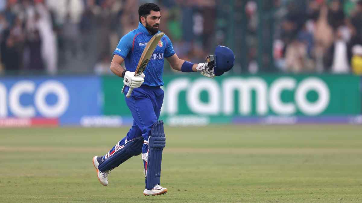 Ibrahim Zadran celebrating after century-1
