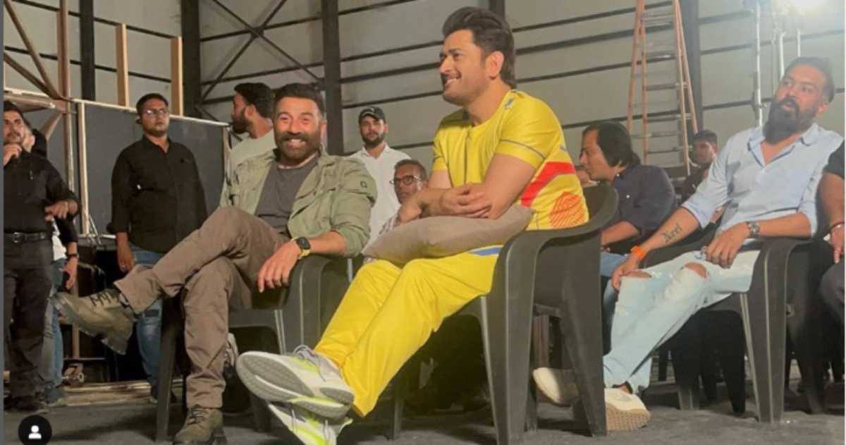 MS Dhoni with Sunny Deol