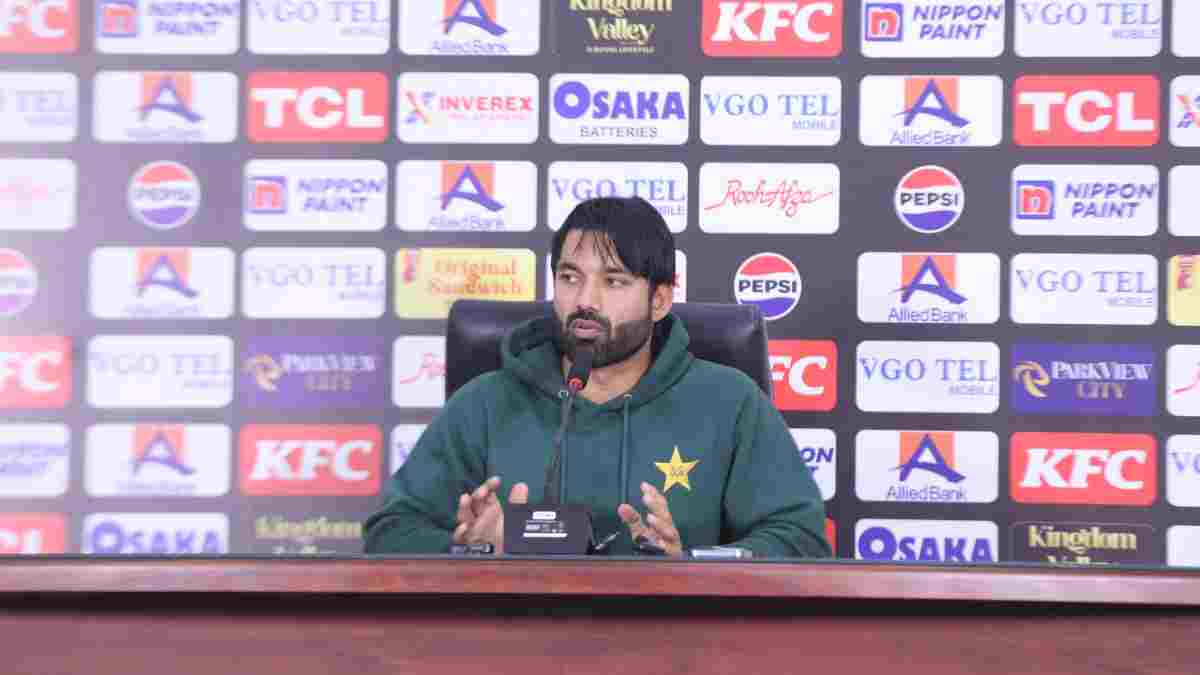 Mohammad Rizwan in a post match conference