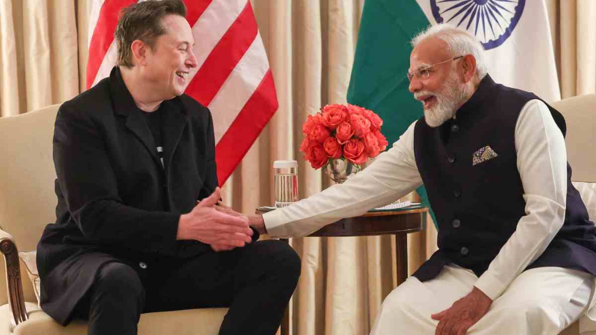 Prime Minister Narendra Modi With Tesla Chief Elon Musk