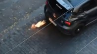 WATCH: Car Emits Flames On Bengaluru’s Church Street, Pedestrians Left Shocked!