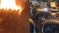 Bengaluru: EV Catches Fire In Marathahalli, Sparks Panic And Traffic Jam | Watch Video
