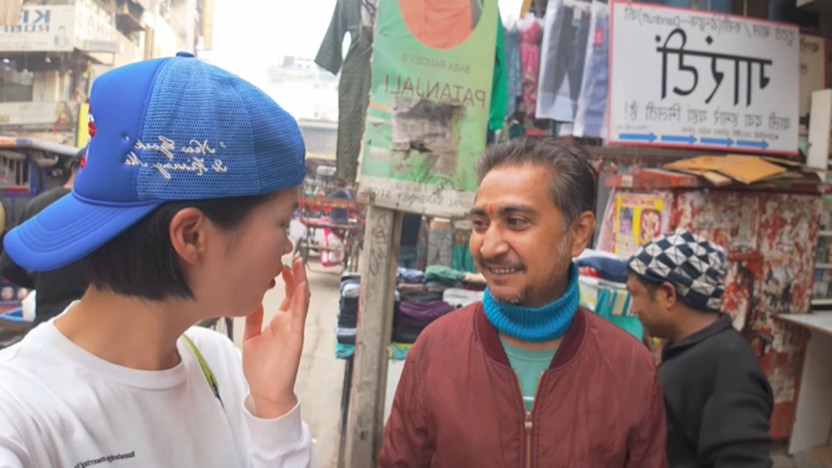korean girl Korean YouTuber Asks Indian Man 'What Are You Looking At?' — His Reply Leaves Her Shocked!