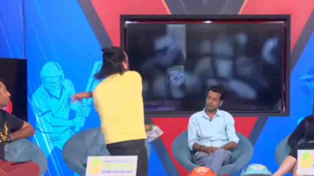 Anchor breaks TV after getting frustrated froM Rishabh Pant