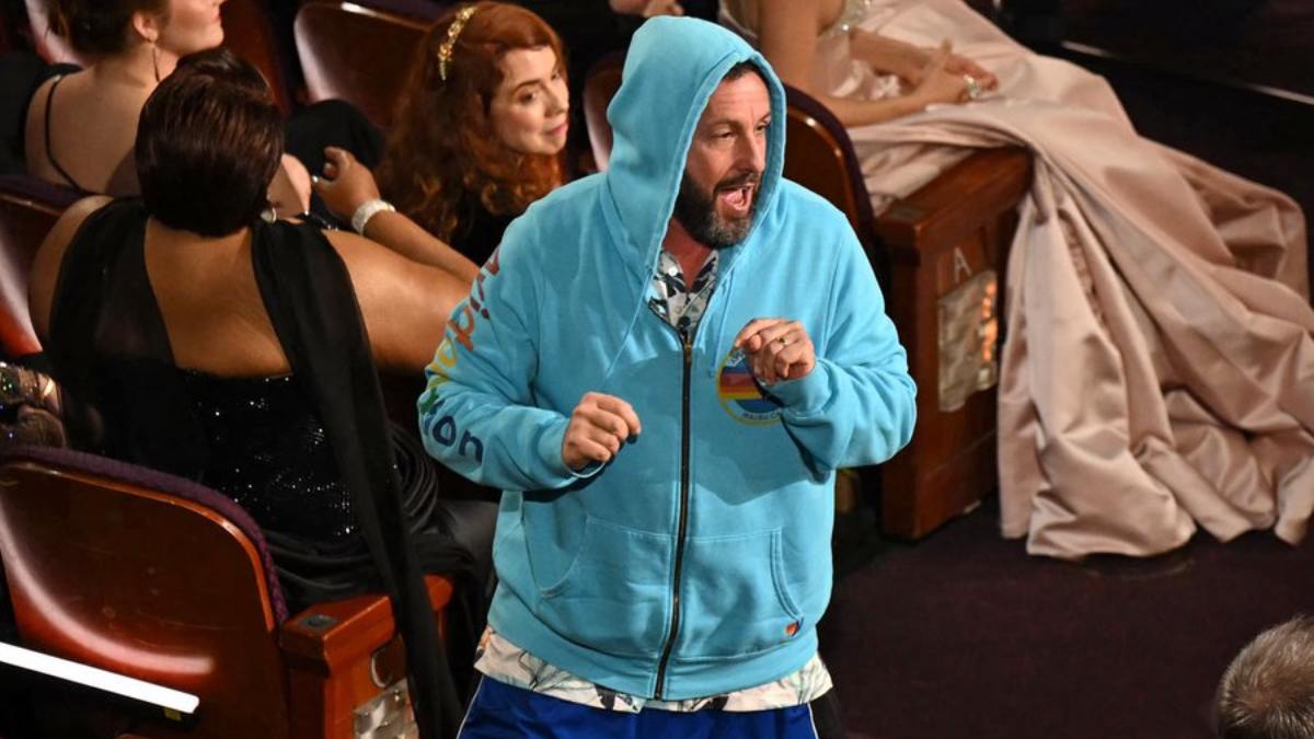 Oscars 2025: Adam Sandler arrives In shorts & Sweatshirt For The 97th Academy Awards, Hugs Timothée Chalamet - WATCH!