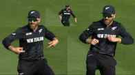 Kane Williamson while fielding against India