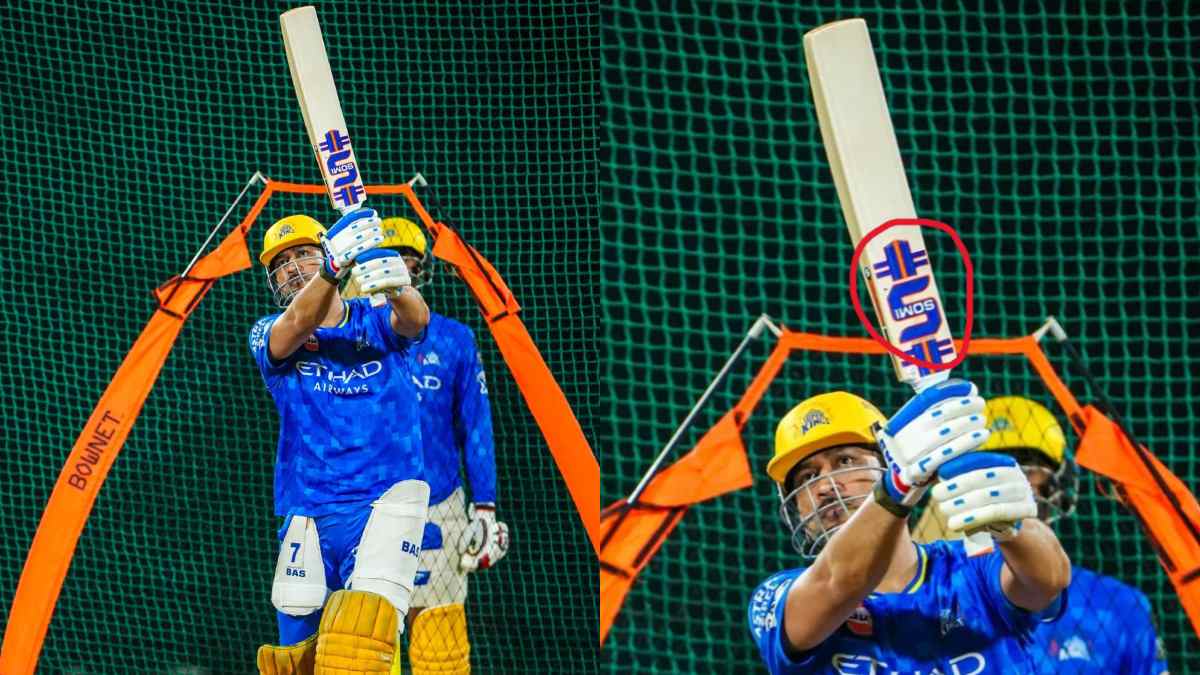 MS Dhoni with his new bat MS Dhoni with his new bat