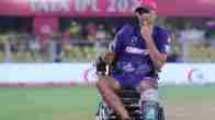 Rahul Dravid inspects pitch on wheelchair