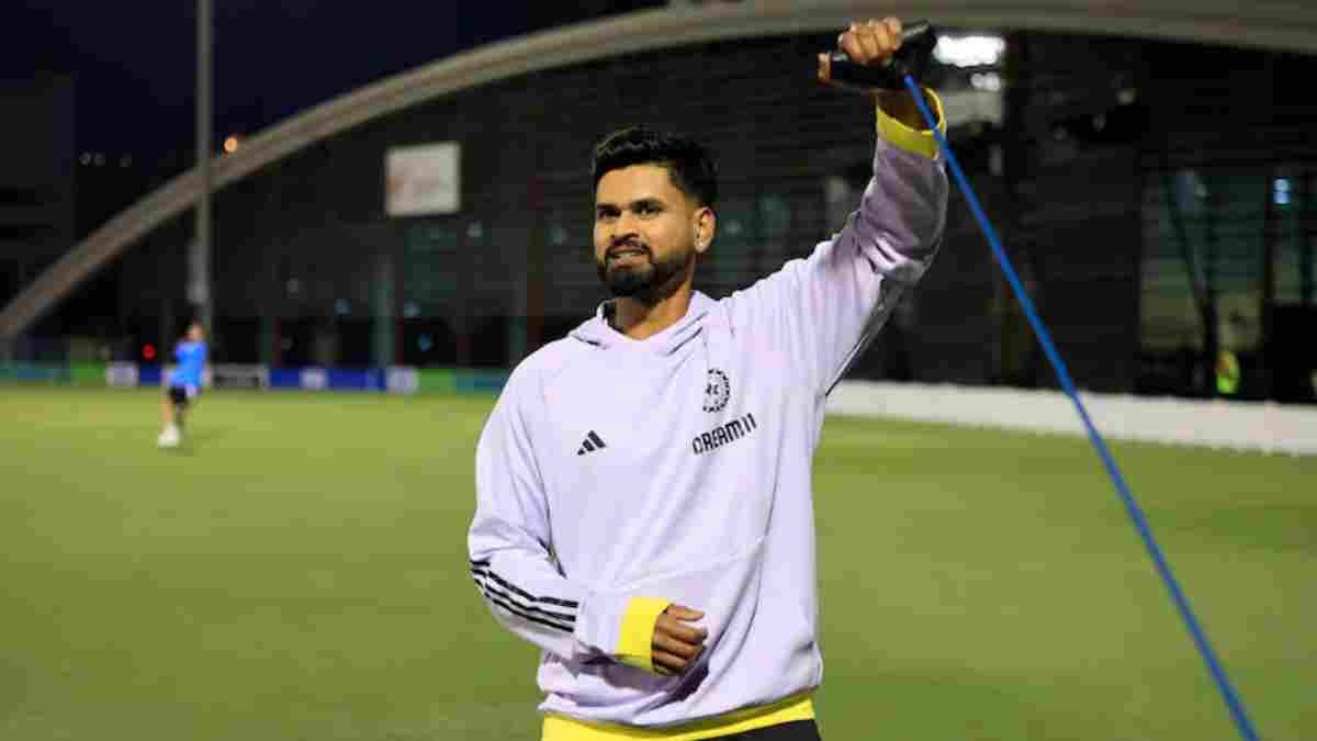 Shreyas Iyer during practice session