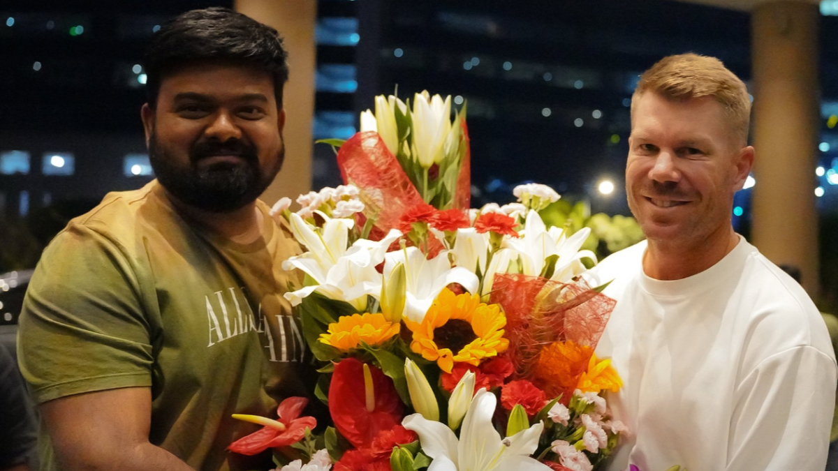 David Warner in Hyderabad