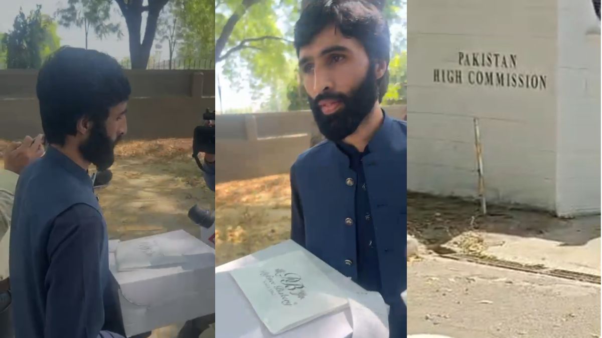 Pahalgam Terror Attack: Man Spotted Carrying Cake To Pakistan High Commission | Video