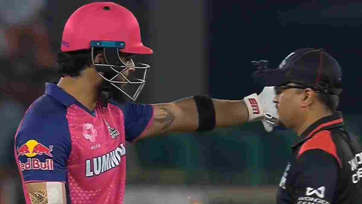 Riyan Parag frustrated after his dismissal