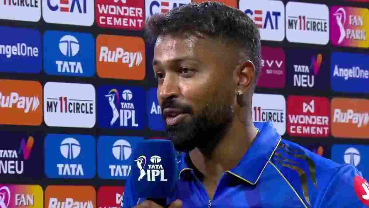 Hardik Pandya in post-match presentation