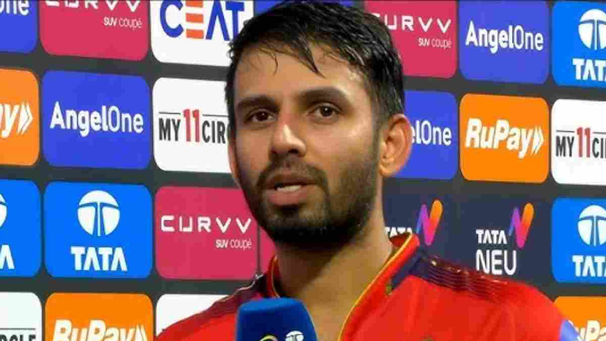 Jitesh Sharma in post-match presentation