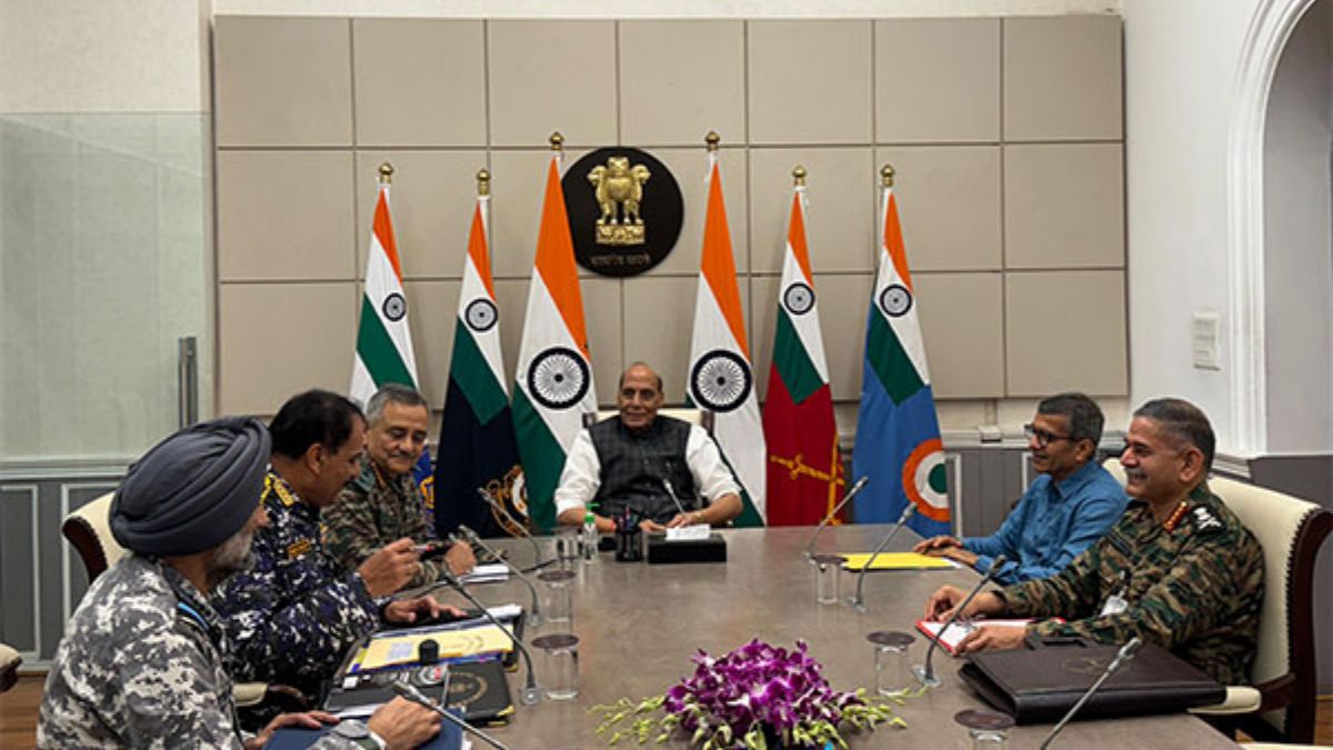 Defence Minister Rajnath Singh Chairs Review Meeting After Foiled Pakistan Drone Strike