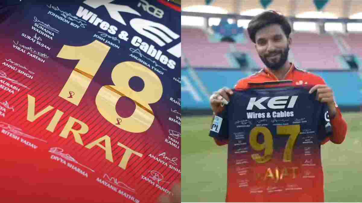 RCB's special jersey with fans' autograph RCB's special jersey with fans' autograph