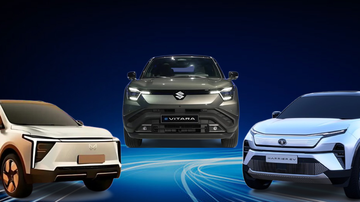 Tata Harrier EV , Suzuki E Vitara, and Mahindra XEV 7E