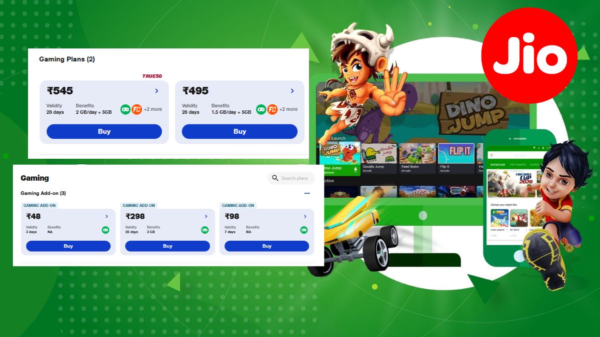Reliance Jio Gaming Plans and Gaming Add-On Plans: Rs 545, Rs 495, and All Add-On Options Compared