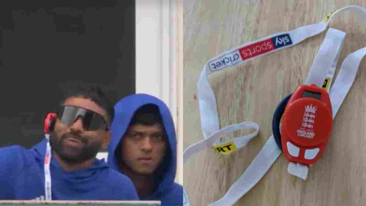 Mohmmad Siraj enjoying the live commentary from ear-wig at Leeds