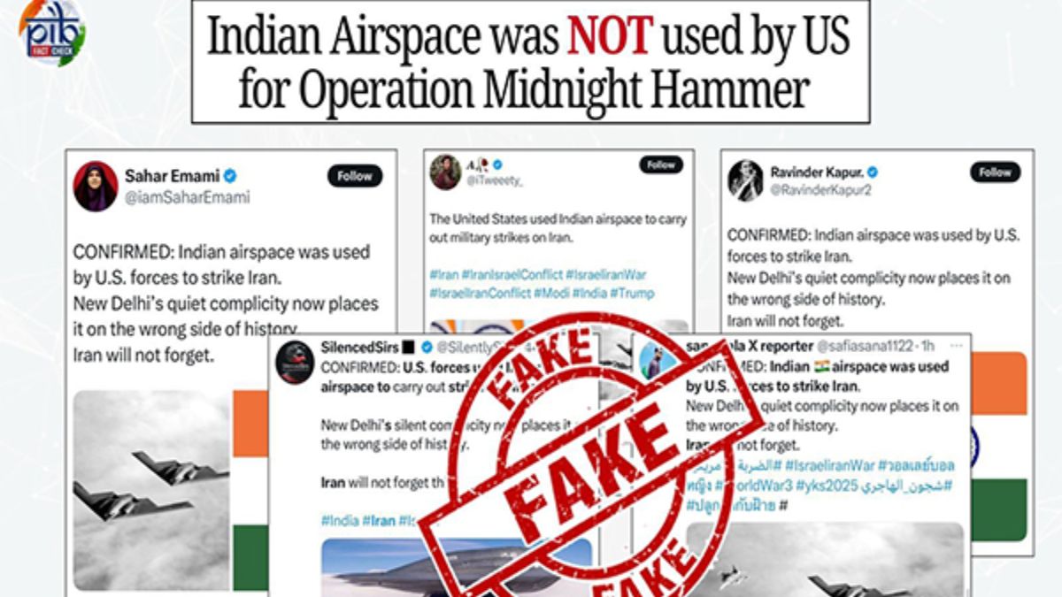 Fact Check: Was Indian Airspace Used By The US For Operation Midnight Hammer? PIB Clarifies