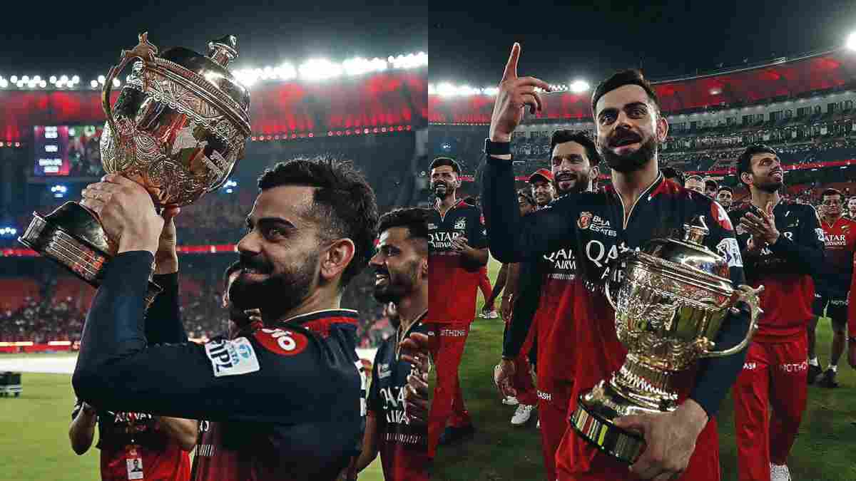 Virat Kohli with IPL 2025 Trophy