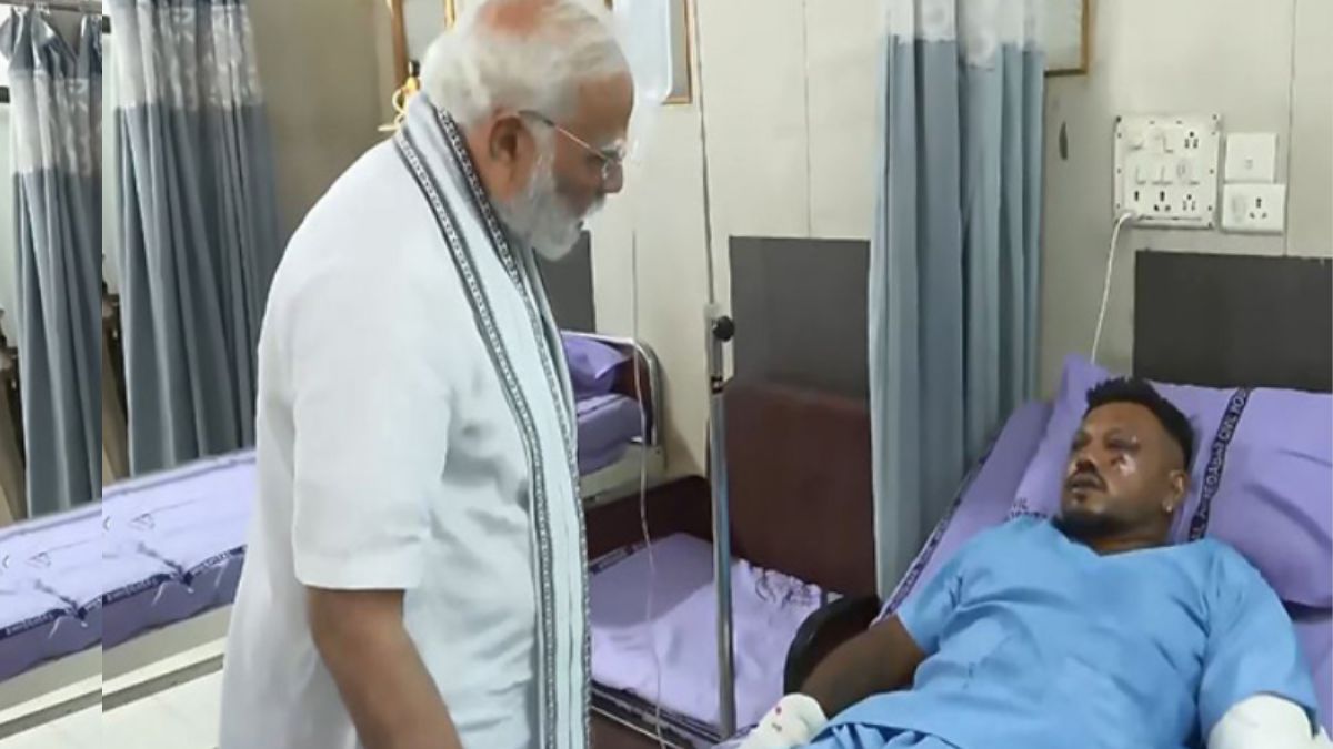 Gujarat: PM Modi Meets Lone Survivor Of AI-171 Flight Crash, Other Injured At Ahmedabad Hospital