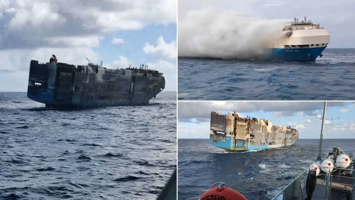 Cargo Ship Loaded With 3,000 Vehicles, Including EVs, Sinks In Pacific Ocean Cargo Ship Loaded With 3,000 Vehicles, Including EVs, Sinks In Pacific Ocean