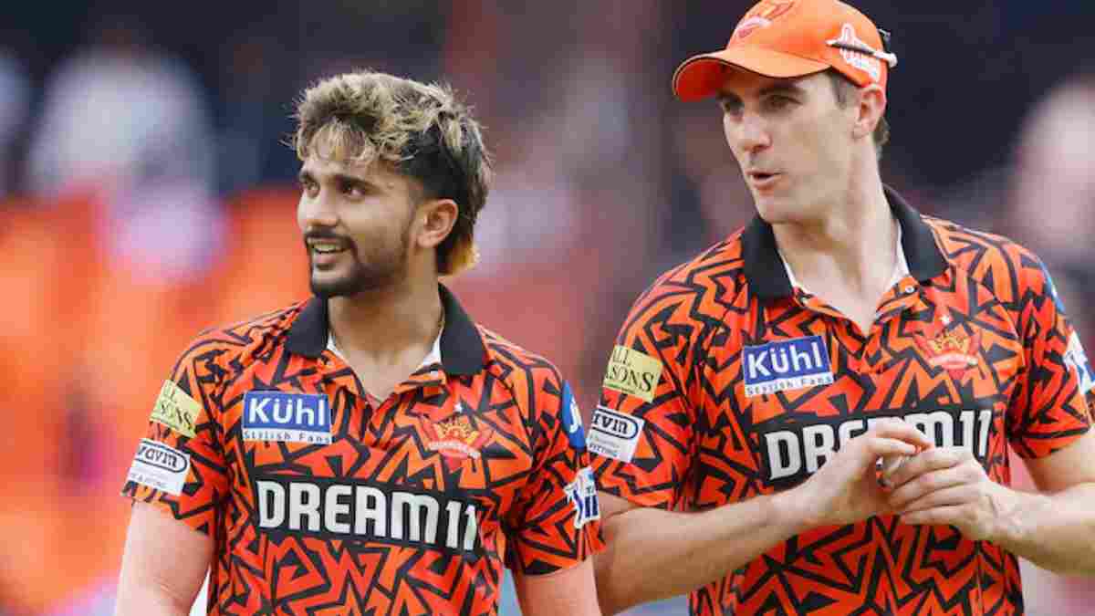 Nitish Kumar Reddy with SRH captain Pat Cummins