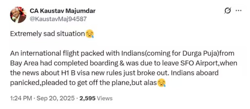 Trump's $100,000 H-1B visa fee impact: India-US flight fares jump, chaos at US airports