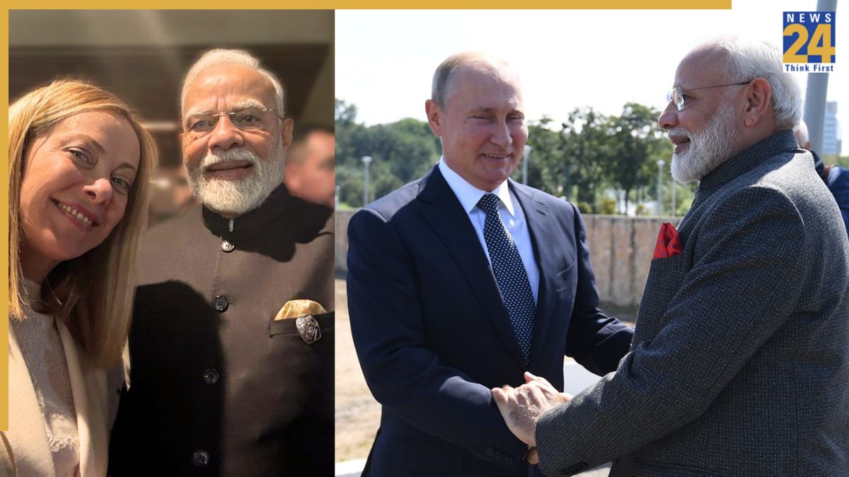 PM Modi with Meloni, Putin
