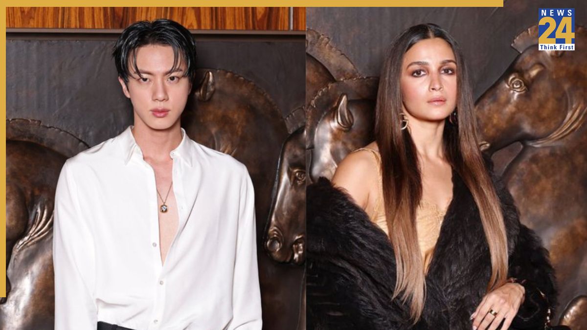 BTS' Jin and Alia Bhatt at Milan Fashion Week