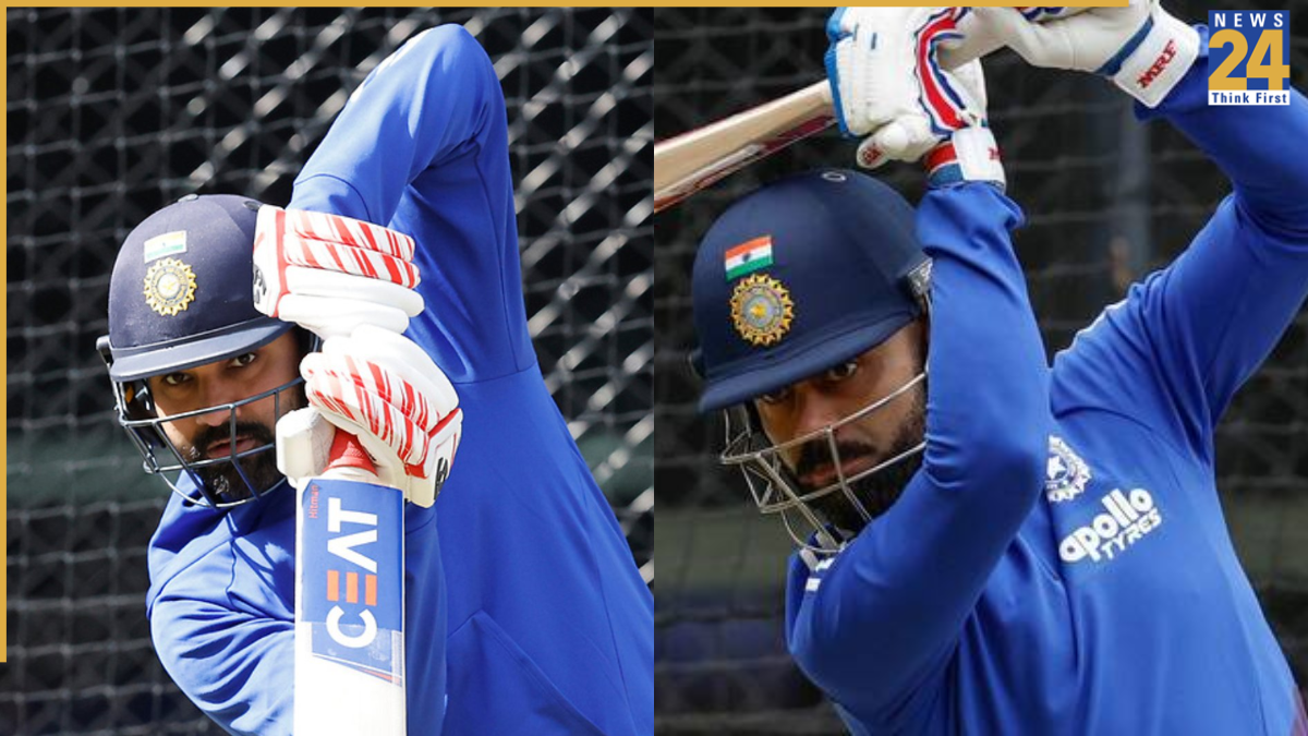Rohit Sharma and Virat Kohli do intense training in nets