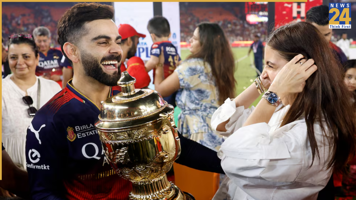 Virat Kohli with Anushka Sharma in IPL 2025 final