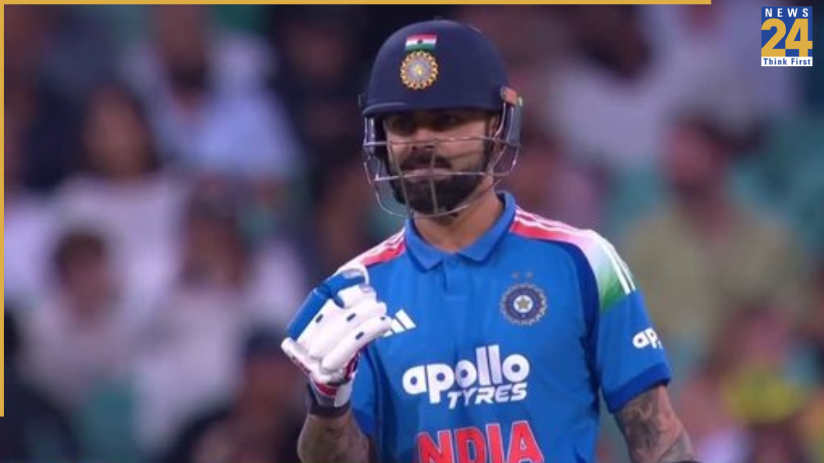 Virat Kohli celebrates first run of ODI series against Australia Virat Kohli celebrates first run of ODI series against Australia