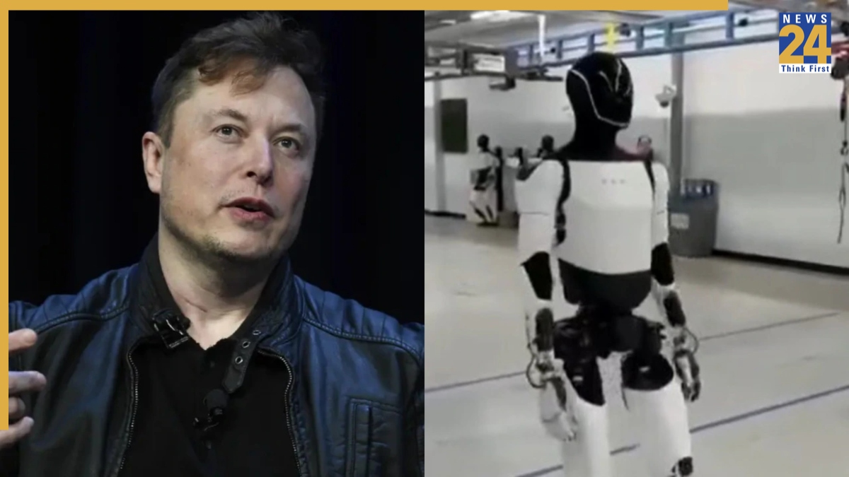 Elon musk with robots Elon musk tesla robot