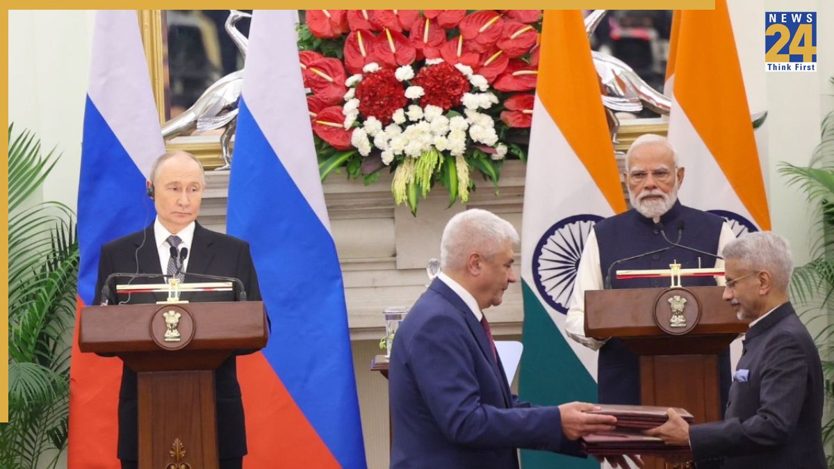 PM Modi, Putin during the 23rd India-Russia Annual Summit