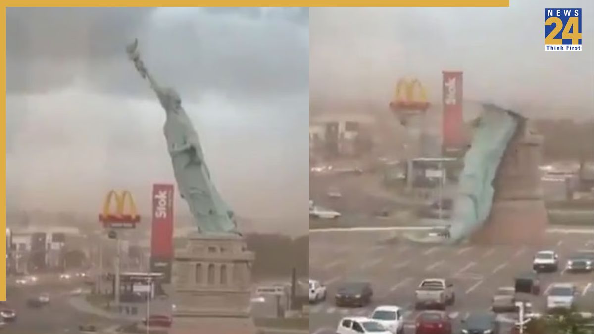 MASSIVE Statue of Liberty replica collapses in southern Brazil after severe storm; WATCH viral video here