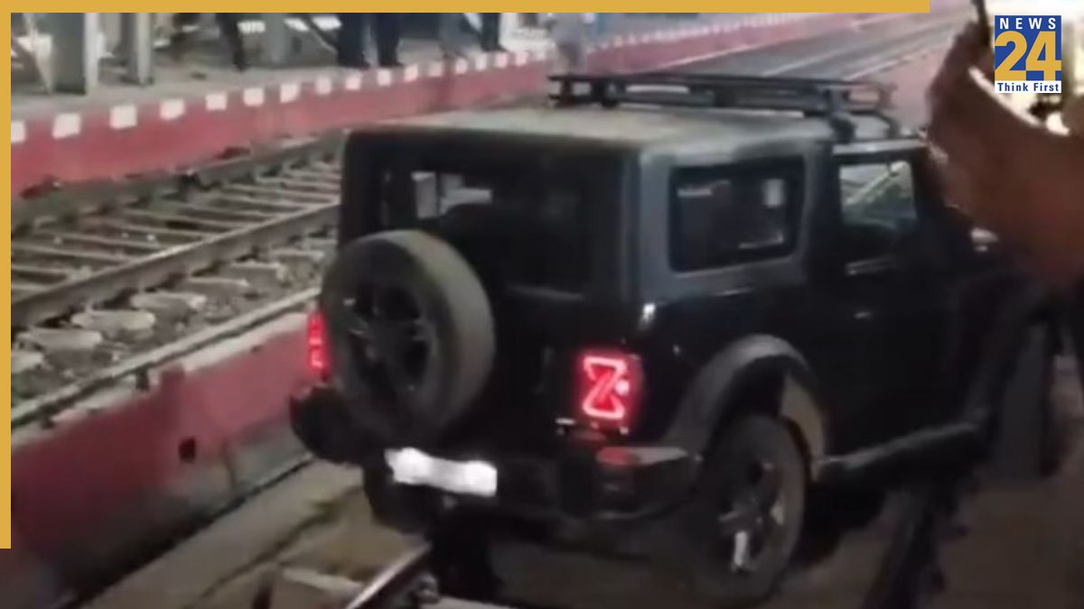 Mahindra Thar stuck on railway tracks in Dimapur, driver arrested; Netizens question reckless behaviour of Thar owners