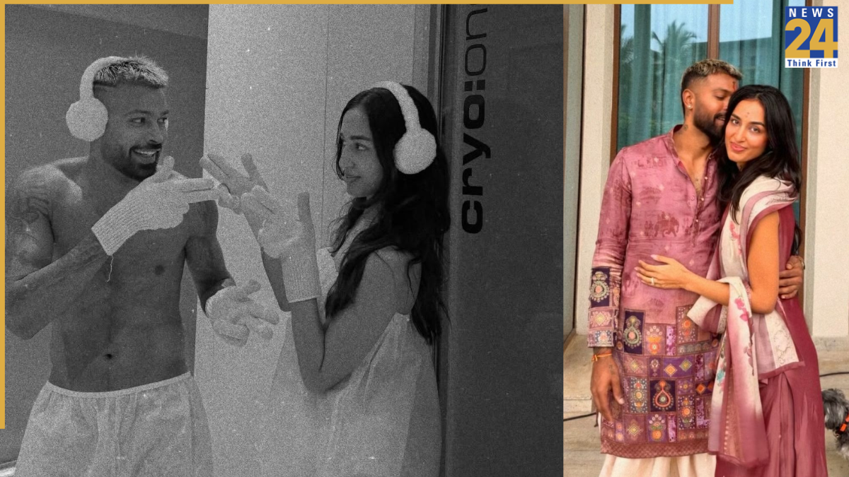 Hardik Pandya with his girlfriend Hardik Pandya with his girlfriend